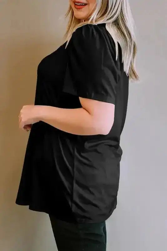 Green Plus Size Square Neck Top - Fashionfitz
