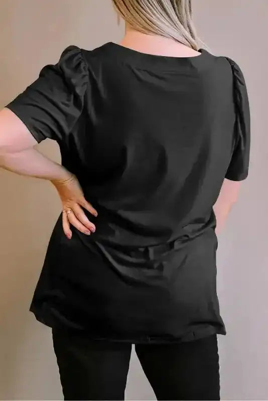 Green Plus Size Square Neck Top - Fashionfitz