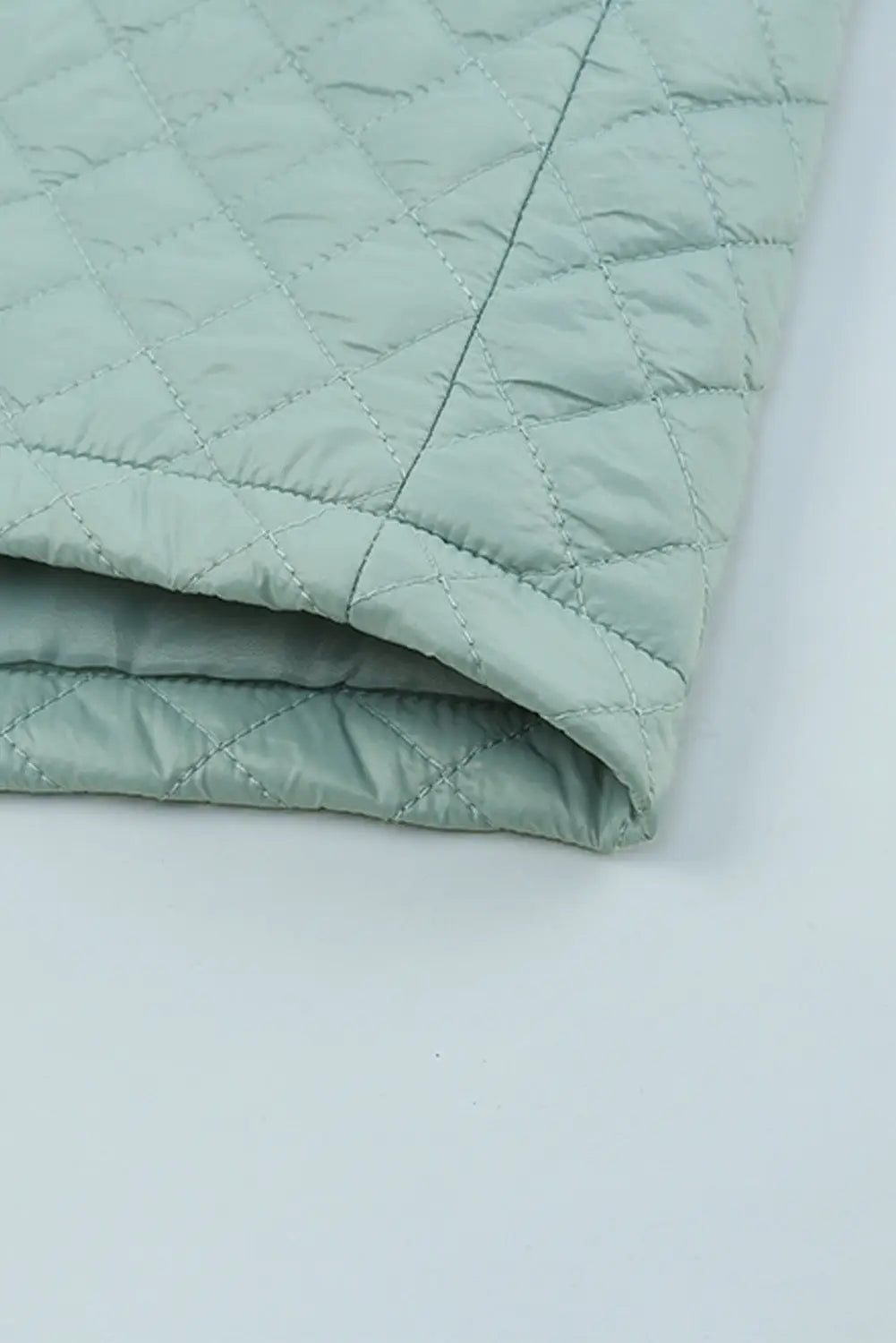 Green quilted pocketed zip-up cropped jacket - jackets