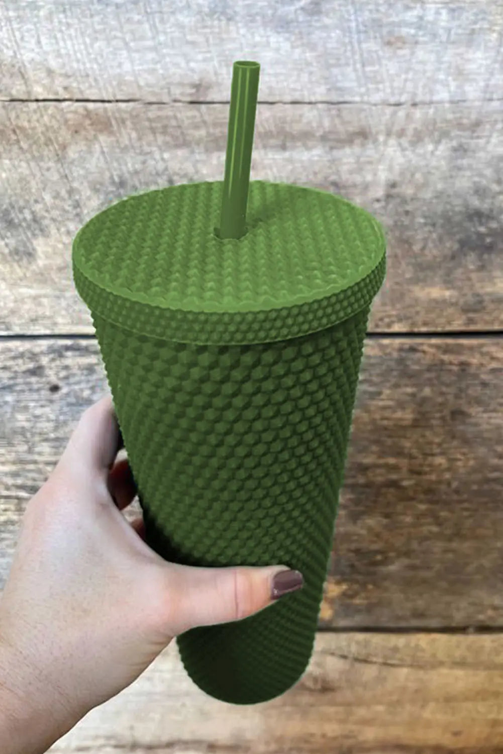Green reusable matte plastic tumbler cup - one size / ps - tumblers