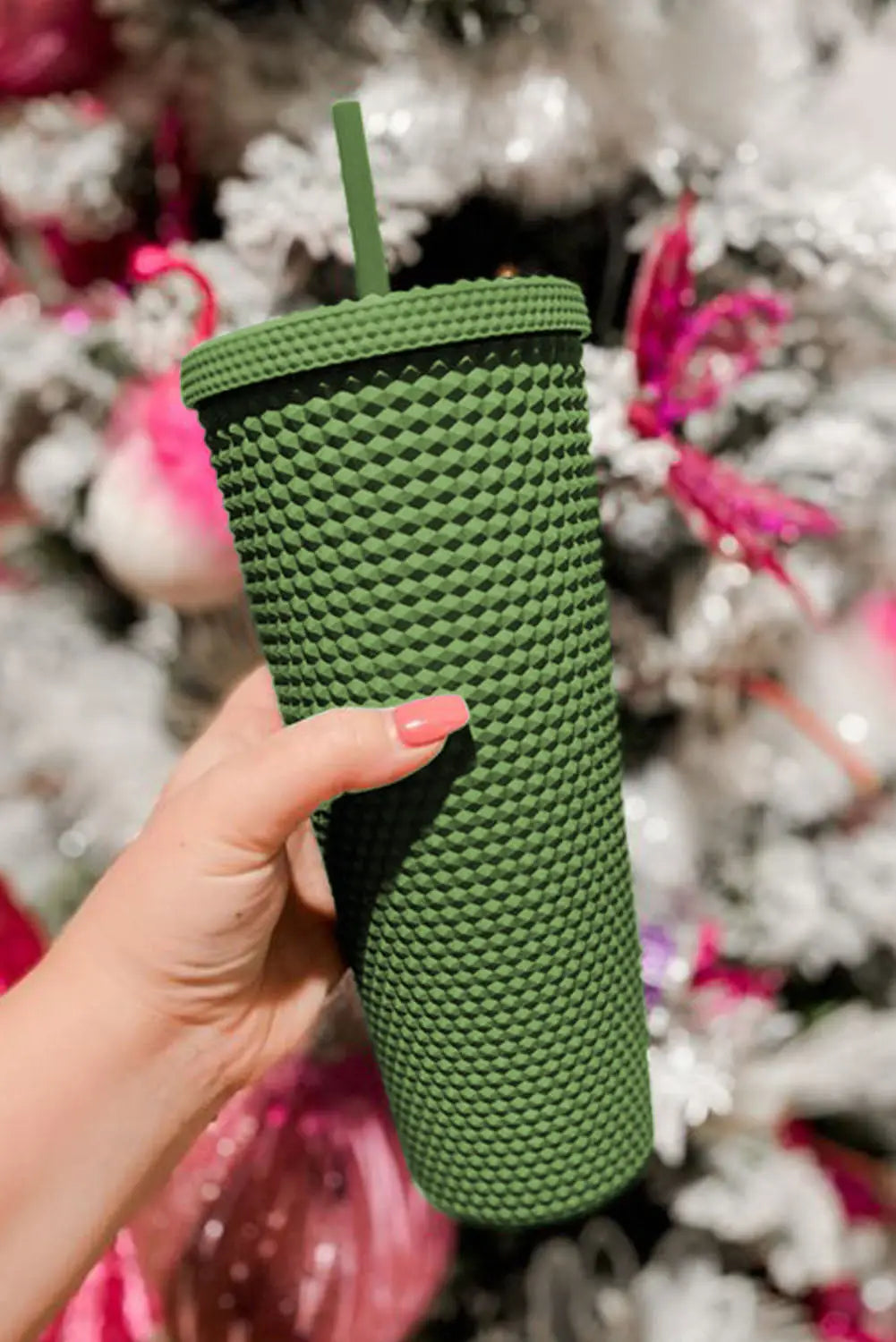 Green reusable matte plastic tumbler cup - one size / ps -