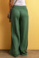 Green smocked waist crinkled wide leg pants - sweaters & cardigans