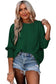 Green smocked wrist shift top - blouses & shirts