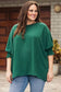 Green smocked wrist shift top - blouses & shirts