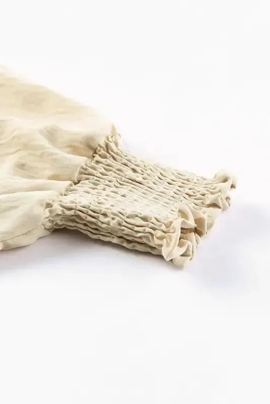 Green Smocked Wrist Shift Top - Fashionfitz