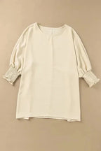 Green Smocked Wrist Shift Top - Fashionfitz