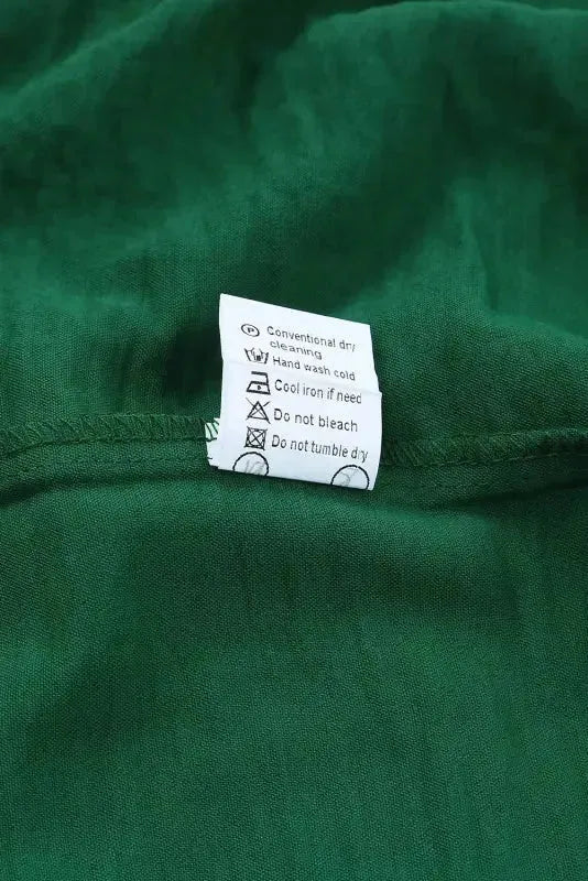 Green Smocked Wrist Shift Top - Fashionfitz