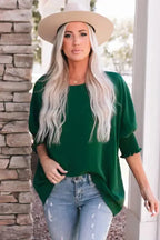 Green Smocked Wrist Shift Top - Fashionfitz