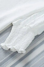 Green Smocked Wrist Shift Top - Fashionfitz