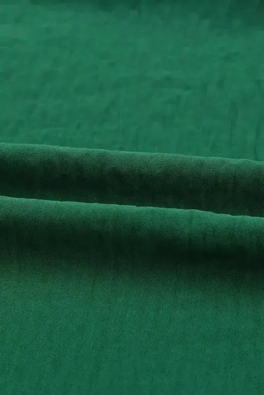 Green Smocked Wrist Shift Top - Fashionfitz