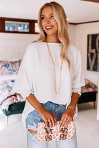 Green Smocked Wrist Shift Top - Fashionfitz