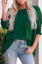 Green Smocked Wrist Shift Top - Fashionfitz