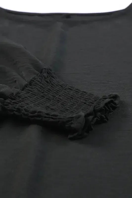 Green Smocked Wrist Shift Top - Fashionfitz