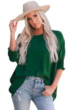 Green Smocked Wrist Shift Top - Fashionfitz