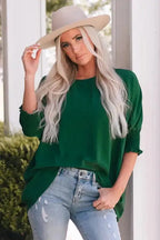 Green Smocked Wrist Shift Top - Fashionfitz