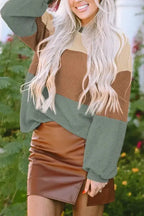 Green Stripe Textured Baggy Top - Fashionfitz