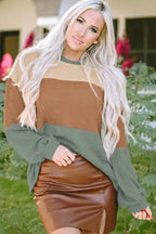 Green Stripe Textured Baggy Top - Fashionfitz