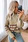 Green striped color block textured knit pullover sweater - sweaters & cardigans