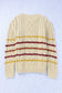 Green striped color block textured knit pullover sweater - sweaters & cardigans