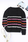 Green striped color block textured knit pullover sweater - sweaters & cardigans