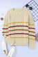 Green striped color block textured knit pullover sweater - sweaters & cardigans