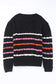 Green striped color block textured knit pullover sweater - sweaters & cardigans