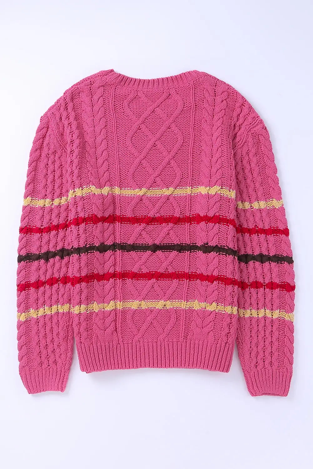 Green striped color block textured knit pullover sweater - sweaters & cardigans