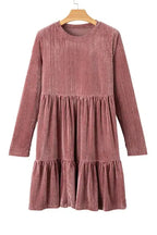 Green Tie Back Square Neck Velvet Babydoll Dress - Fashionfitz