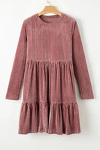 Green Tie Back Square Neck Velvet Babydoll Dress - Fashionfitz