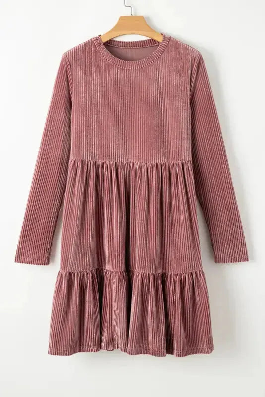 Green Tie Back Square Neck Velvet Babydoll Dress - Fashionfitz