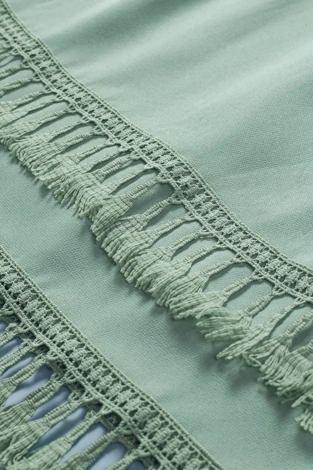 Green tiered tassel zip-up high waist mini skirt - skirts