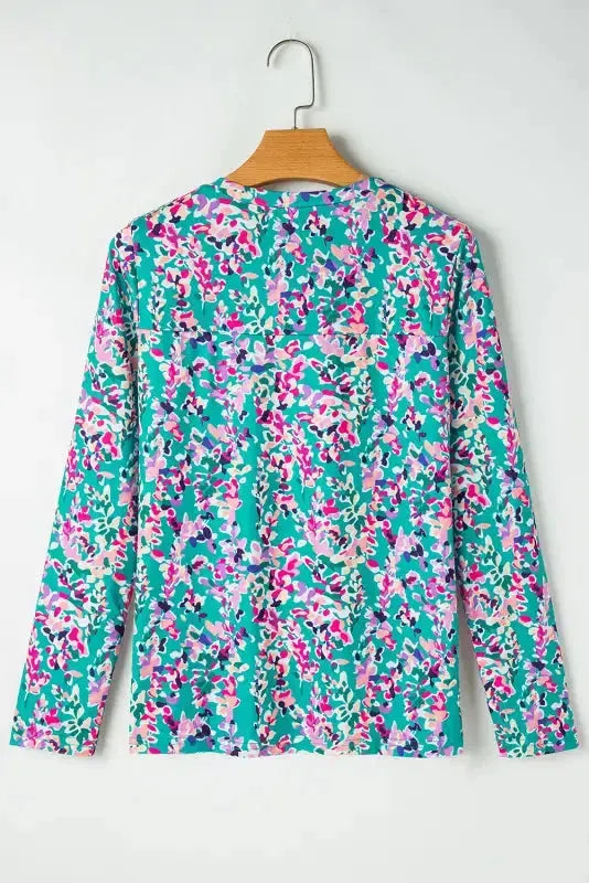 Green Wrap V Neck Floral Maxi Dress - Fashionfitz