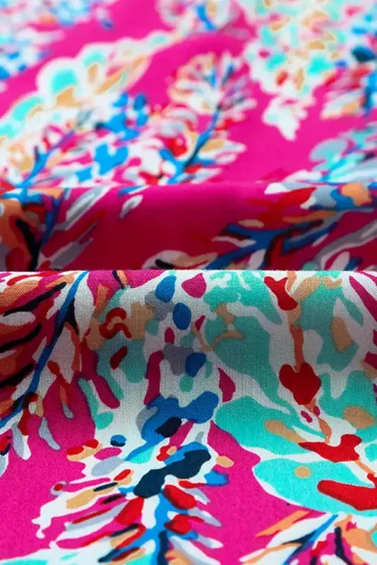 Green Wrap V Neck Floral Maxi Dress - Fashionfitz