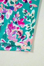 Green Wrap V Neck Floral Maxi Dress - Fashionfitz