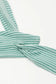 Mint green and white striped fabric belt on grey corded wide leg jumpsuit - relax relax