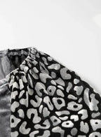 Grey Leopard Velvet Blouse - Fashionfitz