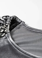 Grey Leopard Velvet Blouse - Fashionfitz