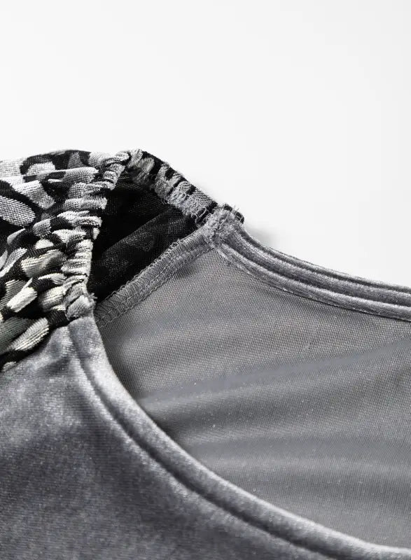 Grey leopard velvet blouse | comfort & style