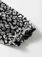 Grey Leopard Velvet Blouse - Fashionfitz