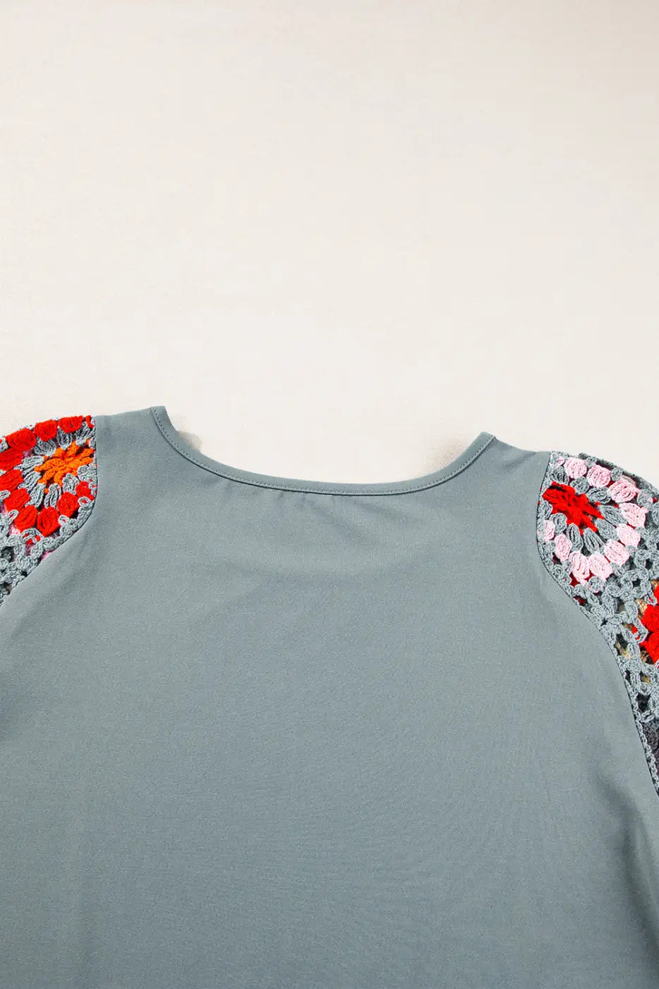 Grey petal crochet blouse - t-shirts