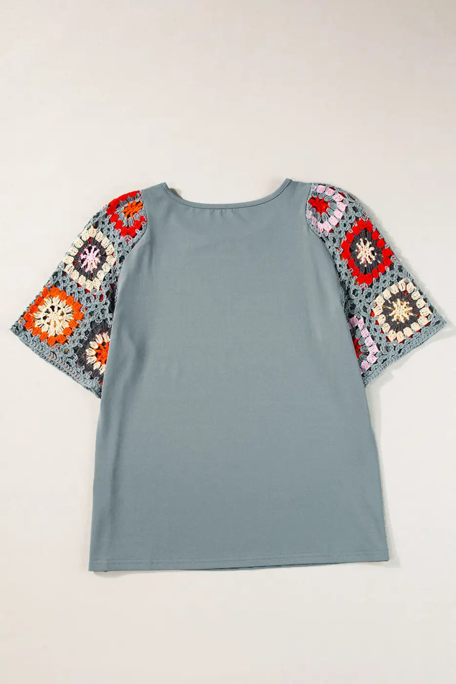 Grey petal crochet blouse - t-shirts