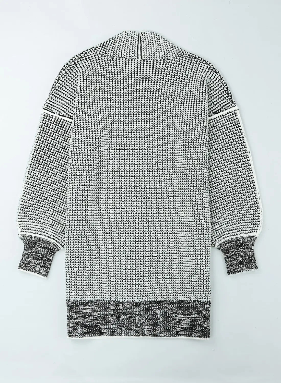 Grey plaid contrast trim open front cardigan - tops