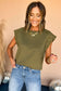 Guacamole green studded short sleeve top - t-shirts