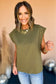 Guacamole green studded short sleeve top - t-shirts