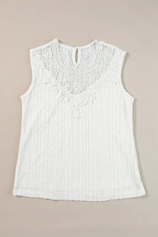 Guipure lace crochet tank top - tops/tank tops