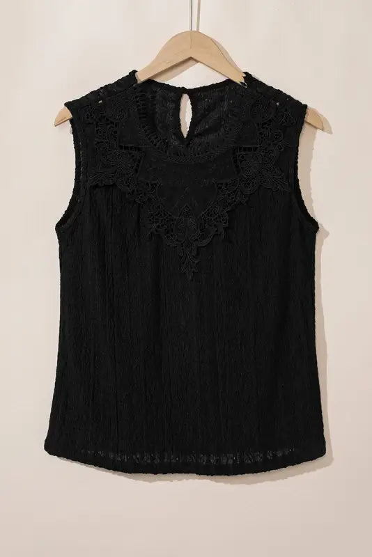 Guipure lace crochet tank top - tops/tank tops