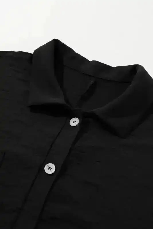 Half Button Collared Loose Romper - Fashionfitz