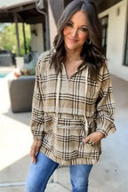 Half Zipp Plaid Hoodie - Fashionfitz