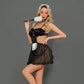 Halloween cosplay maid suit ensemble with accessories - black / free - lingerie