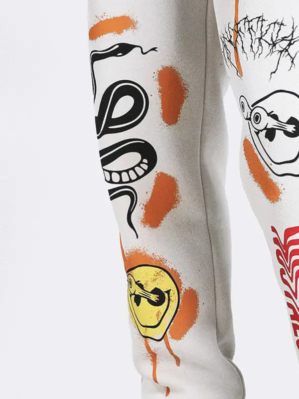 Halloween print sweatpants trousers